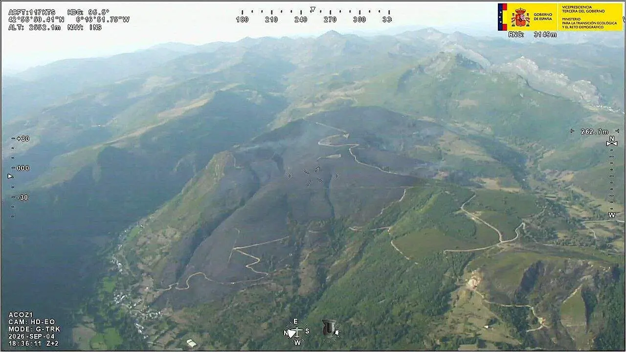 Imagen del incendio de Sosas de Laciana