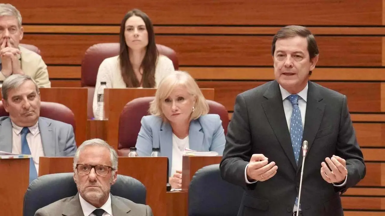 Intervenci&oacute;n del presidente de la Junta Alfonso Fern&aacute;ndez Ma&ntilde;ueco en el pleno de este jueves.