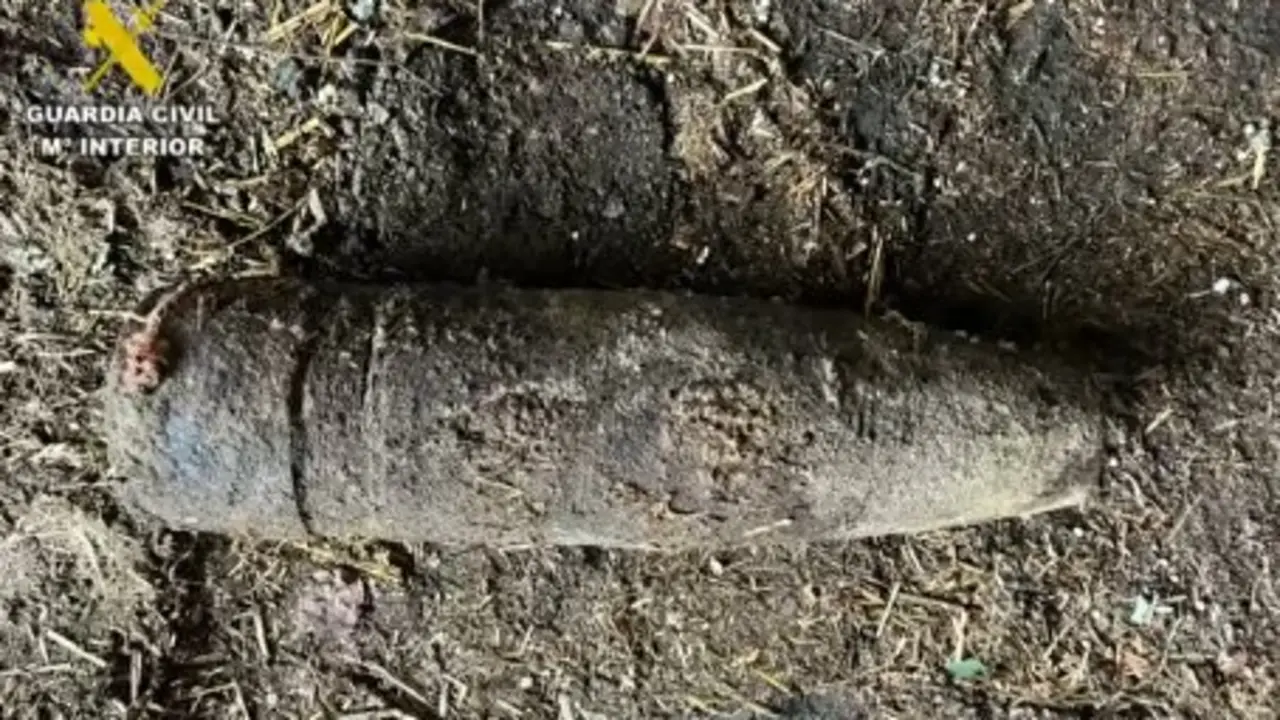 Proyectil de la Guerra Civil hallado en Camponaraya.
