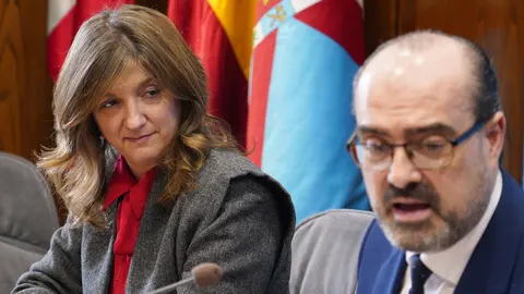 La rectora de la Universidad de León, Nuria González, junto al alcalde de Ponferrada, Marco Morala, durante la firma del convenio de colaboración entre ambas instituciones. Fotos: César Sánchez