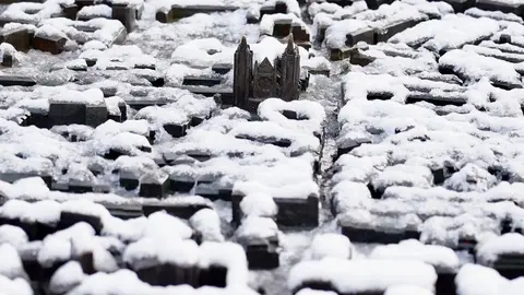 Nieve en la capital leonesa. Foto: Campillo