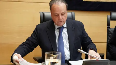 El presidente del Consejo de Cuentas de Castilla y León, Mario Amilivia, presenta en la Comisión de Economía y Hacienda de las Cortes el informe 'Fiscalización de los beneficios fiscales de la Comunidad Autónoma de Castilla y León, ejercicio 2021'. Foto: Rubén Cacho.