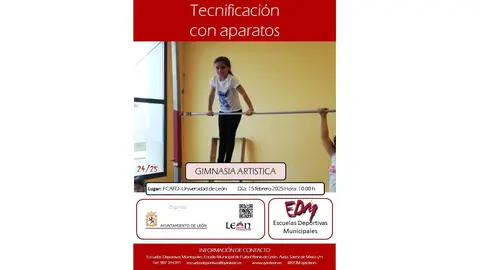 Tecnificación con aparatos de gimnasia artística.