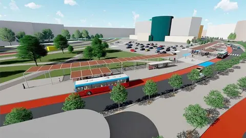 Imagen de la pérgola bioclimática de Reyes Leoneses en su proyecto inicial.