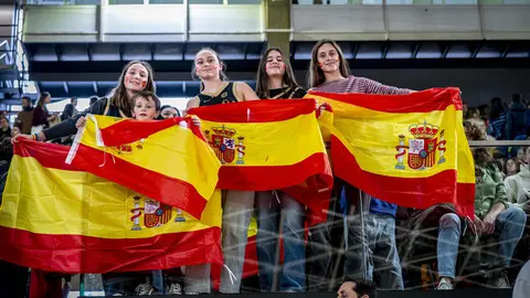 Heraldo de León publica las 101 fotos oficiales del encuentro disputado por España en el Palacio de los Deportes.