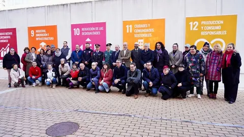 Cruz Roja en León inaugura el mural 'Objetivo del milenio' sobre los Objetivos de Desarrollo Sostenible. Foto: Campillo.