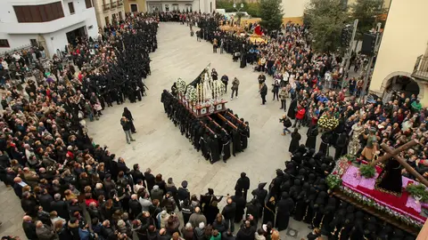 Procesión del Encuentro de la semana Santa de Ponferrada. Foto: César Sánchez.