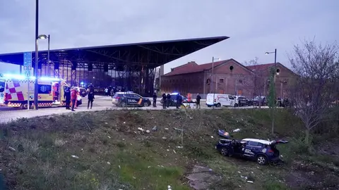 Dos policías heridos en un accidente de tráfico Foto Campillo (1)
