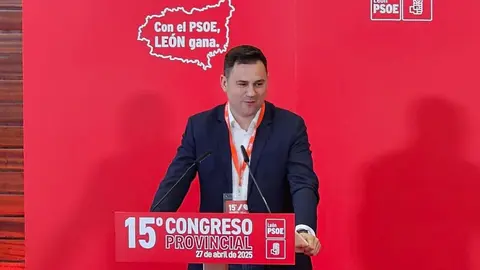 Javier Alfonso Cendón en el XV Congreso Provincial del PSOE en León.
