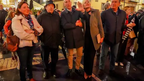Primera proyección en el pórtico occidental de la Catedral que lleva a cabo el Ayuntamiento de León con la colaboración del Cabildo Catedralicio. Foto: Campillo