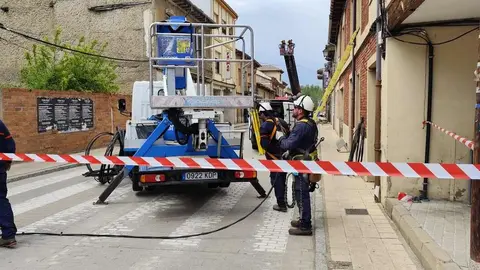 Incendio de una vivienda deshabitada en Mansilla de las Mulas (León)