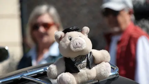 Concentración motera en León. Foto: Peio García.