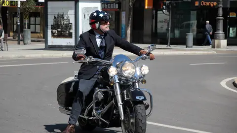 Concentración motera en León. Foto: Peio García.