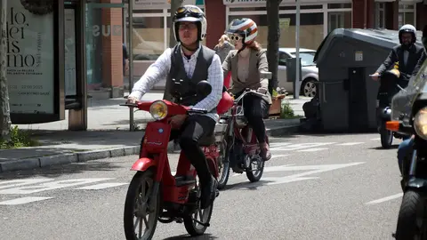 Concentración motera en León. Foto: Peio García.