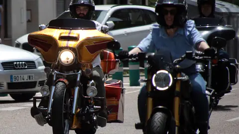 Concentración motera en León. Foto: Peio García.