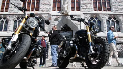 Concentración motera en León. Foto: Peio García.