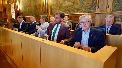 Pleno Ordinario en la Diputación de León en la que se realiza una declaración institucional de los grupos políticos en defensa del sector remolachero y la olanta Azucarera La Bañeza. Foto: Campillo