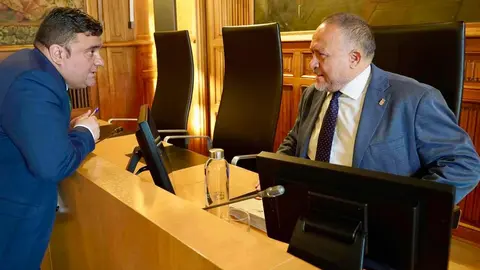 Pleno Ordinario en la Diputación de León en la que se realiza una declaración institucional de los grupos políticos en defensa del sector remolachero y la olanta Azucarera La Bañeza. Foto: Campillo