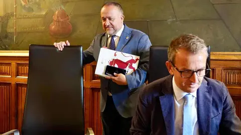 Pleno Ordinario en la Diputación de León en la que se realiza una declaración institucional de los grupos políticos en defensa del sector remolachero y la olanta Azucarera La Bañeza. Foto: Campillo