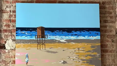 Imagen del cuadro premiado en el Concurso de Pintura Rápida de Zahara de Los Atunes en Cádiz.