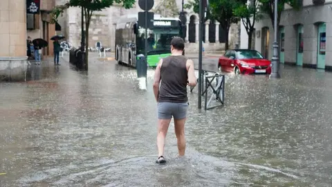 Inundaciones por las fuertes tormentas en Valladolid. Foto: Leticia Pérez