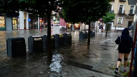 Inundaciones por las fuertes tormentas en Valladolid. Foto: Leticia Pérez