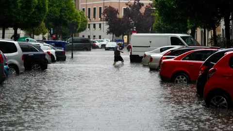 Inundaciones por las fuertes tormentas en Valladolid. Foto: Leticia Pérez