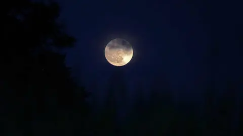 La precesión nodal de la Luna hace que la pasada noche se alcanzara la menor altura de lo habitual, un ciclo que no volverá hasta dentro de 19 años. En la imagen, la luna vista desde León y captada por el fotógrafo Peio García.