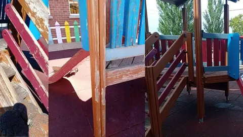 Área infantil Fuentenuevas antes y después.