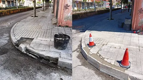calle Tercio de Flandes antes y después.