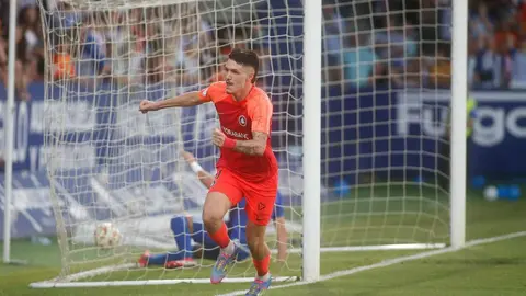 Momento en el que el Andorra logra, a la segunda y de penalti, el 0-1.