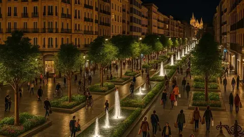 Una propuesta urbana impulsada por @LeonArqNow imagina una ciudad más habitable y sostenible, donde las calles se tiñen de verde y se recuperan espacios para los peatones, ayudada por la tecnología y el anhelo ciudadano.