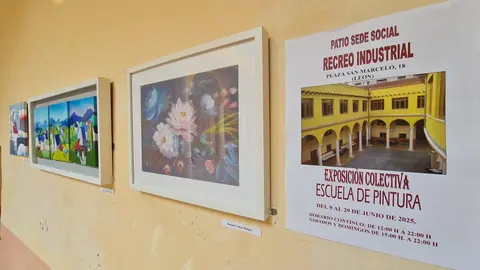 La Escuela de Pintura del Recreo Industrial presenta su nueva exposición en el patio de la sede del Nuevo Recreo Industrial, un espacio que se convierte estos días en un auténtico refugio de arte y tranquilidad.