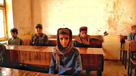 Alumnos de la escuela de Wach Khakn, en la región afgana de Paktia. Foto: Alfonso F. Reca
