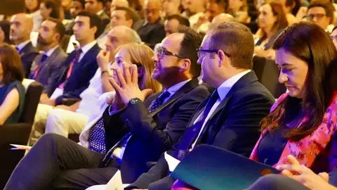 El secretario de Estado de Telecomunicaciones e Infraestructuras Digitales, Antonio Hernando Vera, preside la inauguración de la décima edición del Cybersecurity Summer BootCamp 2025. También participan la secretaria ejecutiva del Comité Interamericano contra el Terrorismo de la Organización de Estados Americanos, Alison August Treppel; la embajadora observadora permanente de la OEA, Carmen Montón; el director general del Instituto Nacional de Ciberseguridad, Félix Barrio, y el alcalde de León, José Antonio Diez. Foto: Campillo