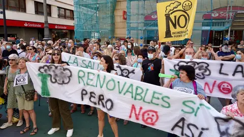 Concentración en contra de la construcción de la planta de biomasa de la Red de Calor de León. Foto: Campillo