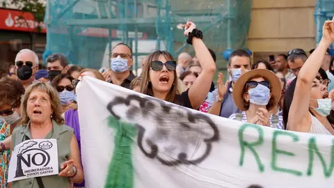 Concentración en contra de la construcción de la planta de biomasa de la Red de Calor de León. Foto: Campillo
