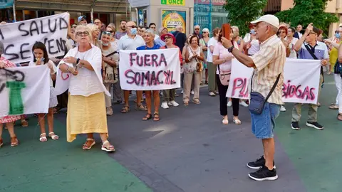 Concentración en contra de la construcción de la planta de biomasa de la Red de Calor de León. Foto: Campillo