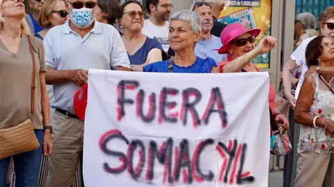 Concentración en contra de la construcción de la planta de biomasa de la Red de Calor de León. Foto: Campillo