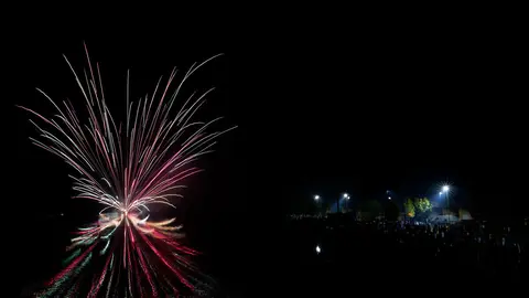 Imagen de los fuegos artificiales de Santa Marina del Rey.