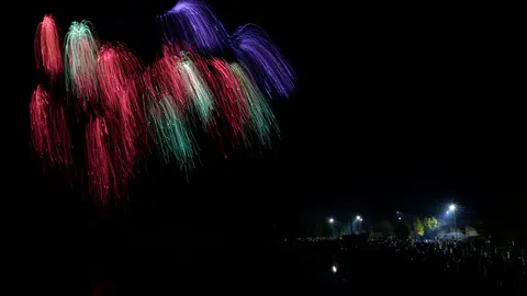Imagen de los fuegos artificiales de Santa Marina del Rey.