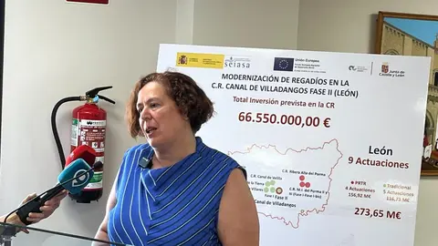 Firma del convenio para la modernización de regadíos en el Canal de Villadangos, una actuación cifrada en 66,5 M€ y financiada por los gobiernos central y autonómico.