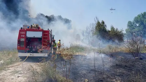 Incendio frente a la Escuela de Ingeniería Agraria y Forestal de León. Foto: Campillo