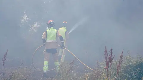 Incendio frente a la Escuela de Ingeniería Agraria y Forestal de León. Foto: Campillo