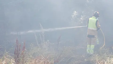 Incendio frente a la Escuela de Ingeniería Agraria y Forestal de León. Foto: Campillo