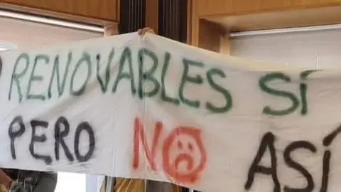 Protestas contra la planta de biomasa en el pleno municipal de León