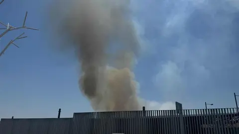 El fuego se ha declarado en el área urbana pendiente de urbanización junto al Palacio de Congresos y Exposiciones afectando a matorral