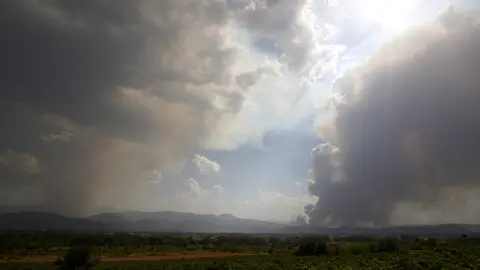 Incendios entre las comarcas del Bierzo y La Cabrera (León). Foto: César Hornija.