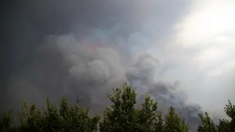 Columnas de humo por el incendio en Herreros de Jamuz.