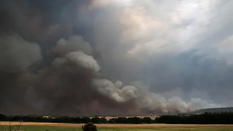 Herreros de Jamuz, en situación límite, en el momento de ser evacuado. Fotos: Peio García.